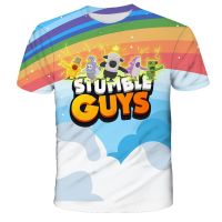 Pink Girls Clothing Kawaii Stumble Guys Birthday Gifts Boys T-shirts Casual Shorts Cartoon Tops Kids Clothing Baby Kid Girl Tees