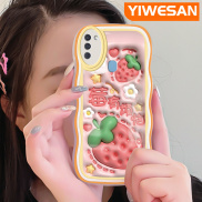 YIWESAN Casing For Samsung galaxy A11 M11 Case Cartoon 3D Strawberry