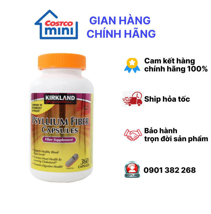 Kirkland Psyllium fiber capsules 360 viên Lazada.vn