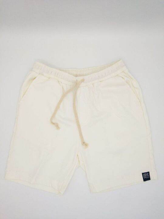 white walking shorts