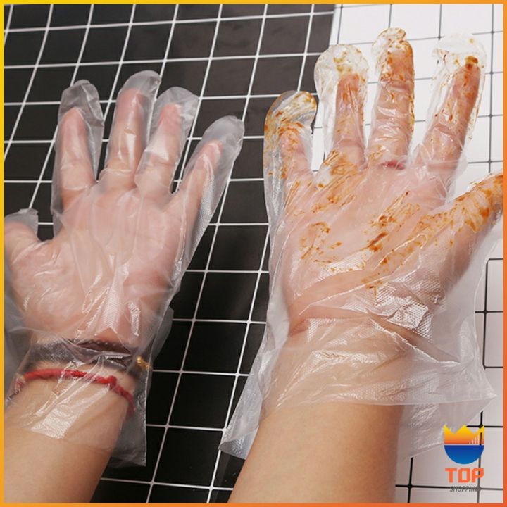 top-ถุงมือพลาสติก-ถุงมือแบบใส-แบบใช้ครั้งเดียวทิ้ง-pe-disposable-gloves