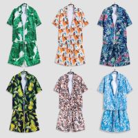 LASGO Ins Hong Kong flavor vintage short-sleeved flower shirt male Thailand Hawaii retro shorts shirt suit tide