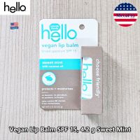 Hello® Vegan Lip Balm SPF 15, 4.2 g ลิปบาล์ม ผสมกันแดด วีแก้น ให้ความชุ่มชื้น