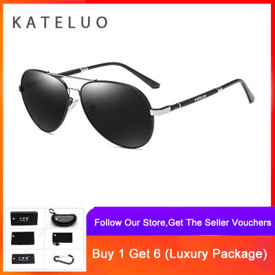 Kateluo CLASSIC Mens แว่นตากันแดดคุณภาพ Polarized เลนส์ชายแว่นตากันแดด UV400 สำหรับผู้ชาย 6600