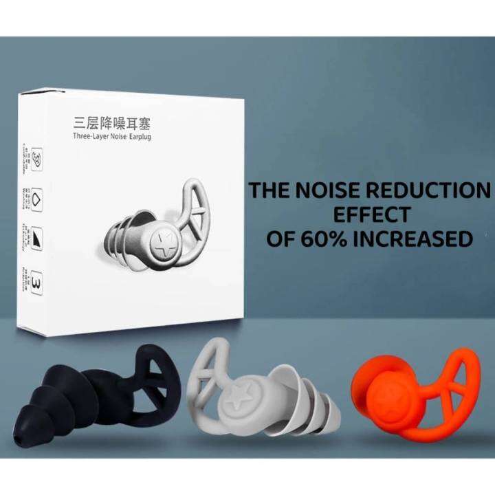 (1 PAIR) Anti Noise Foam Cone Ear Plugs Soft Silicone For Sleeping