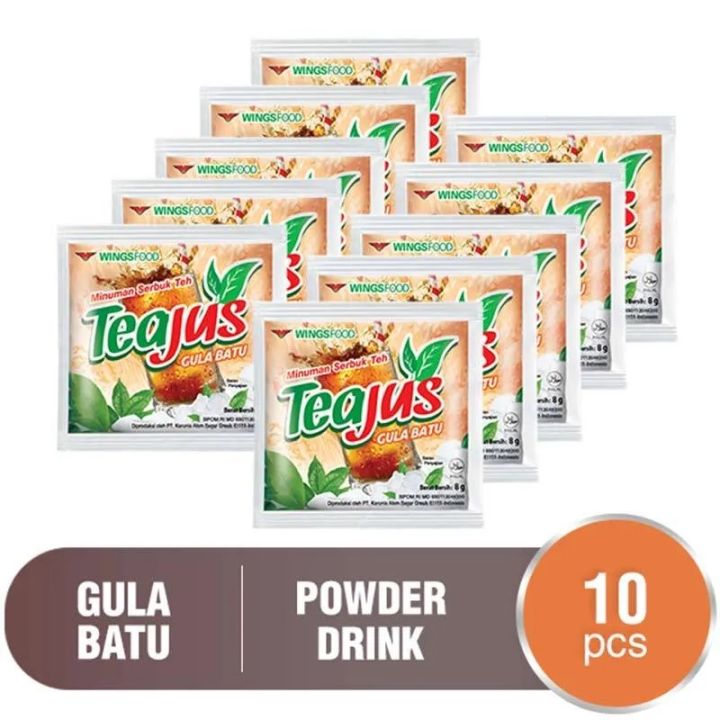 New Teajus Rasa Gula Batu Isi 10 Sachet Tea Jus Minuman Teh Bubuk Instant Menyegarkan Lazada 1098