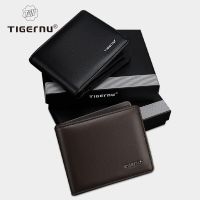 Tigernu Mens Wallet PU Leather Purse Fashion Men Short Wallet Business Credit Card Holder Male Small Money Bags With Gift Box