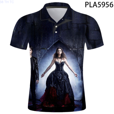 【high quality】  New Summer Short Sleeve Polo Homme the Vampire Diaries Streetwear Men Camisas Ropa 3d Printed Shirts Fashion Harajuku Cool