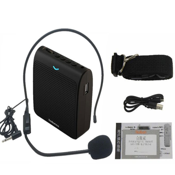 rolton-portable-microphone-loud-speaker-mini-voice-amplifier-with-usb-tf-card-fm-radio-for-teacher-tour-guide-promotion-k100