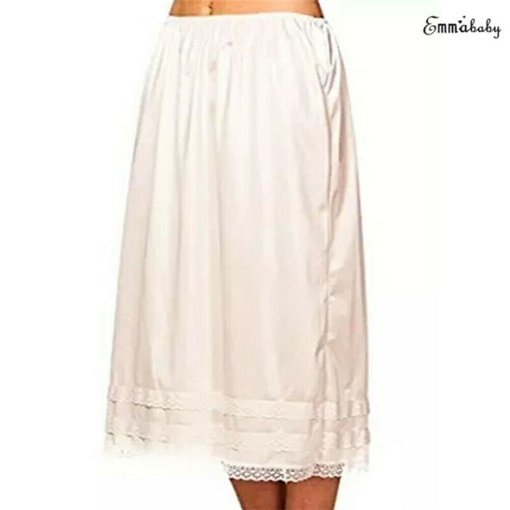 ขายดีที่สุด-ioztt2023-womens-lace-underskirt-petticoat-under-dress-long-skirt-safety-skirt-oversize
