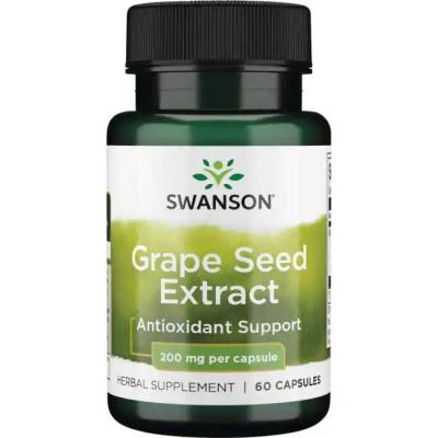 เมล็ดองุ่นสกัด Swanson Superior Herbs Grapeseed Extract (Standardized) 200 mg 60 Capsules