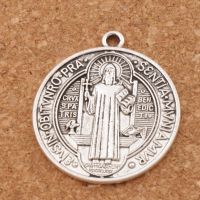 【CW】▽☌♈  6Pcs St Benedict of Nursia Patron Against Evil Medal Pendant L1646 35x31mm Zinc Alloy