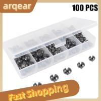 ARQEAR529453ชุด100ชิ้นแบบคลิปกลมน้ำหนักตัวจมตกปลาจัดการกับตะกั่วกัดแบบแยก