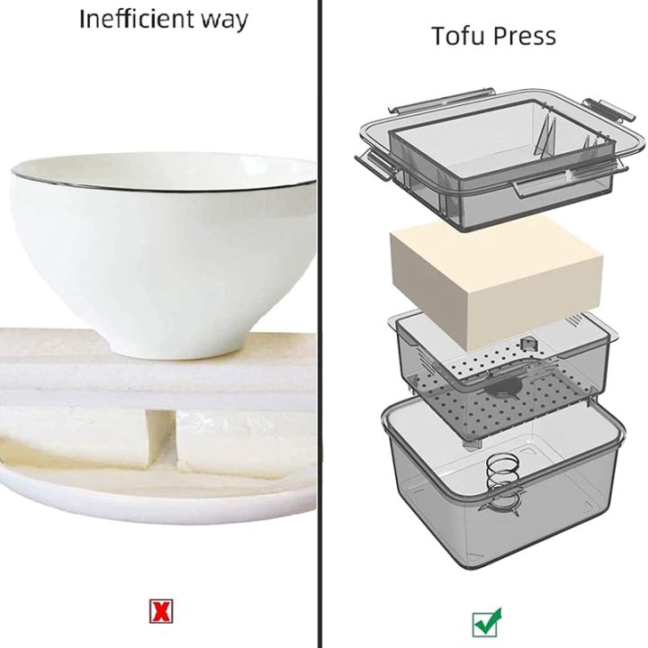 diy-plastic-tofu-press-mold-homemade-tofu-mold-soybean-curd-tofu-making-mold-with-cheese-cloth-kitchen-cooking-gray