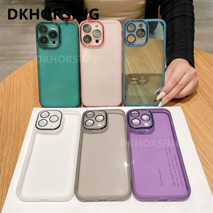 dkhorsig-เคสนิ่มโปร่งใสสำหรับ-iphone-14-13-12-11-pro-max-x-xr-xs-max-7-8-plus-ใหม่ป้องกันเลนส์กล้องลูกอมถุงคลุมกระเป๋า-iphone14-pro-max-เคสมือถือ