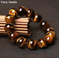 【Fairy Castle】สร้อยข้อมือพระพุทธรูปหินธรรมชาติ8มม. สร้อยข้อมือลูกปัดตาเสือสีน้ำตาลสำหรับผู้ชายผู้หญิงสร้อยข้อมือบำบัดเครื่องประดับ