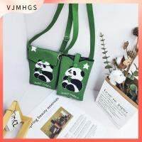 VJMHGS จุได้มาก กระเป๋าถักแพนด้า ถุงเก็บสัมภาระ พร้อมสายคล้องไหล่ กระเป๋า Crossbody น่ารักน่ารักๆ โพลีเอสเตอร์ กระเป๋าใส่โทรศัพท์มือถือขนาดเล็ก