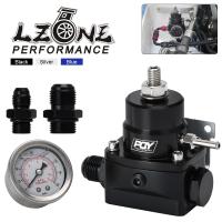 LZONE - AN8 high EFI pressure fuel regulator w/ boost -8AN 8/8/6 PQY Fuel Pressure Regulator with gauge JR7855