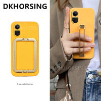 DKHORSING เคสโทรศัพท์แฟชั่นสำหรับ OPPO Reno10 / Reno10 Pro / Reno10 Pro + ผิวใหม่รู้สึกหัวเข็มขัดสี่เหลี่ยมราวโลหะ TPU ปลอกอ่อน OPPO Reno10 5G 2023