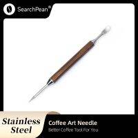 Coffee Art Needles Cappuccino Espresso Coffee Decorating High Quality Wooden Handle Tamper Creative Pull Flower Needle Gift Electrical Trade Tools Tes