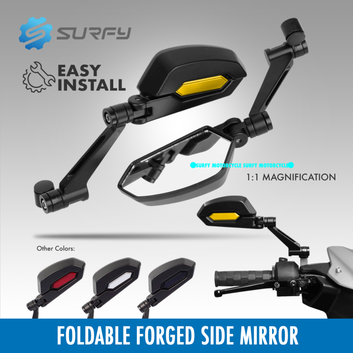 Foldable Forge Side Mirror Metal Clear Lens LTO Passed Universal ...