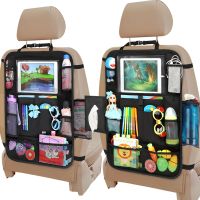 【CW】Backseat Car Organizer With Touch Screen Tablet Holder Car Back Seat Cover Kick Mats Protector Storage Pockets Trip Kids Travel