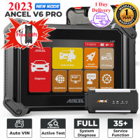 ANCEL V6 PRO + Enhanced เครื่องสแกน OBD2เต็มระบบสำหรับรถยนต์ทุกคันที่มีฟังก์ชั่นรีเซ็ต25 + รองรับการเขียนโปรแกรมที่สำคัญ IMMO/การปรับเครื่องวัดระยะทาง ECU Coding Bi-Directional Active Test Big VCI Connect More Stable Professional OBD Diagnostic Scan เครื่