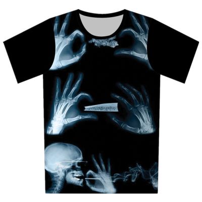 Joyonly Summer New 2018 Children Black Color Kids T shirt Skull Smoking Hand Printing Baby T-Shirts Fashion Boys/Girls Tops Tees