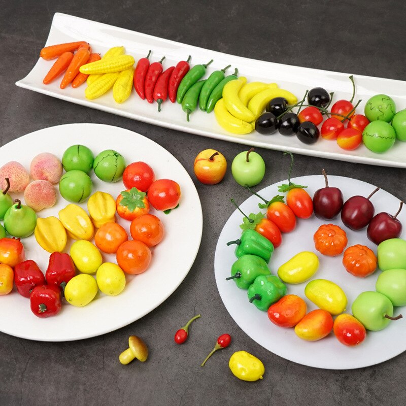 10pcs Mini simulation Fruits Vegetables Kitchen Toys Kid PLetend Play toys NA 