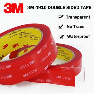 3M 4910 VHB Transparent Acrylic Foam Tape 1.0mm Thickness Double Sided Tape Strong Waterproof Self-adhesive Home Wall Car Decor Adhesives  Tape