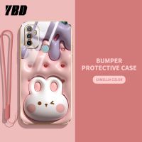 YBD 2023เคสโทรศัพท์สำหรับหญิงสาวน่ารักสีลูกกวาด3D ใหม่สำหรับ OPPO A53 2020 A33 2021 A53s เคสกล้องที่แม่นยำเคสโทรศัพท์ยอดนิยมฝาครอบรูปแบบน่ารักฟรีแลนยาร์