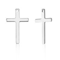 20pc  201 Stainless Steel Pendants Cross Stainless Steel Color 25x16x0.9mm Hole: 1.4mm