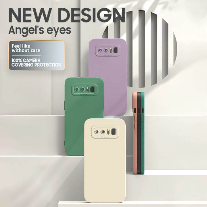 เคส-samsung-note-8-square-soft-ซิลิโคนคลุมทั้งหมดกล้องกันกระแทกเคสป้องกันยางฝาหลังเคสโทรศัพท์แบบนุ่มสำหรับช