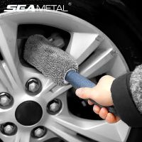 Portable Microfiber Wheel Tire Rim Brush Set Car Wheel Wash Cleaning for Car Wash with Plastic Handle Auto Washing Cleaner Tools