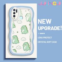 Jlingji เคสสำหรับ VIVO Y30เคส Y50 Y30i การ์ตูน Happy Little Monster Wave Border เคสโทรศัพท์ลายขอบซิลิโคนเหลวแบบดั้งเดิมเคสตัวปกป้องกล้องถ่ายรูปเลนส์คลุมทั้งหมดเคสฝาหลังกรอบเคสนิ่ม