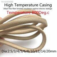 ❡☼ 1 20mm Braided Fiberglass Sleeve 800 Deg.C High Temperature Chemical Glass Insulation Soft Fiber Tube Sleeving Cable Protector