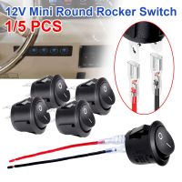 1/5Pcs 20mm Circle Round Rocker Switch ON Off SPST Mini Toggle Switch 12V for Car Automotive RV 2 Pin Switch 120V Wired KCD1