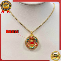 VIP-กงล้อสวดมนต์ หมุนสร้อยคอหกตัวอักษร หัวเข็มขัด จี้ จี้ทองคำ unisex Tibet prayer wheel pendant necklace 18K gold plated