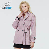 ICEbear 2022ใหม่ฤดูใบไม้ผลิของผู้หญิงเสื้อกันลมสไตล์ลำลองหญิงปก T Rench Coat แบรนด์ที่มีคุณภาพผู้หญิงเสื้อผ้า GWF20027D