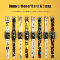 สายรัดข้อมือสำรองลายการ์ตูนสำหรับสายรัด Huawei 6สายรัดข้อมือเกียรติยศ6กำไลข้อมืออัจฉริยะสร้อยข้อมือ