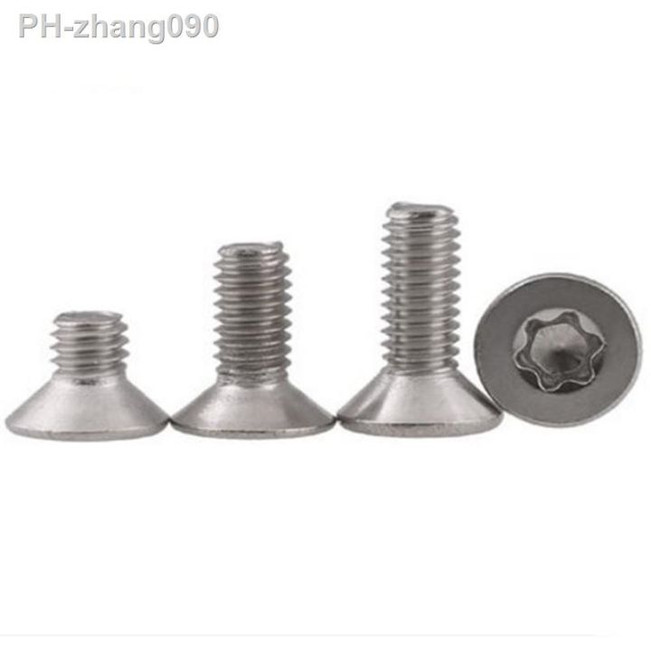 2-100pcs-six-lobe-torx-flat-countersunk-head-screw-six-lobe-bolt-stainless-steel-m1-4-m1-6-m2-m2-5-m3-m4-m5-m6-m8-m10-m12