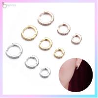 LAIHOU 1PC New Fashion 6/8/10mm Daith Conch Snug Silver Gold Rosegold CZ Ear Piercing Nose Ring Body Jewelry Huggie Hoop Earring