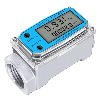 Digital LCD Display Flow Meter with NPT Counter and FNPT Thread Gas Oil Fuel Flowmeter (1 Inch)