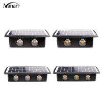 บันได IP65 Lampu Solar Dinding กันน้ำเปิด/ปิดอัตโนมัติสำหรับสวนแสง RGB ไฟสนามพลังแสงอาทิตย์สีขาวอบอุ่นสีขาว