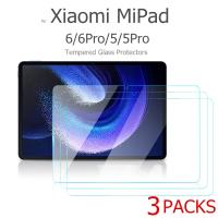 กระจกนิรภัยป้องกันป้องกันแผ่น Xiaomi 6 Mi Pad 6โปรจอปกป้อง3แพ็คสำหรับ Redmi 10.6 Mipad 5 4 Plus