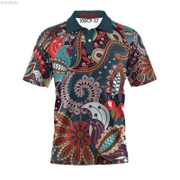 Summer  Ms. Button Polos Summer Woman Loose Top 3d Hd Printed Paisley Style Stylish Polyester Breathable Sport Polo Parent-child T-shirs 2023 new polo shirt