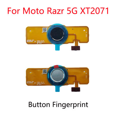 เซ็นเซอร์ตรวจสอบลายนิ้วมือสายยืดหยุ่นปุ่มโฮมใหม่ของแท้สำหรับ Motorola Moto Razr 5G Xt2071พร้อมโลโก้