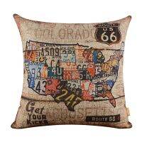 【hot】✣ஐ▣ Soft Cushion Cover Map 66 Pattern Removable Sofa Bed Car Textile suppies