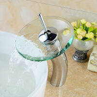 Mushroom-shaped long neck Glass bathroom waterfall