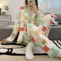 The New High Quality Pajamas for Women Long Sleeve Super Comfortable Cartoon Sleepwear Large Size Loungewear Set Woman 2 Pieces